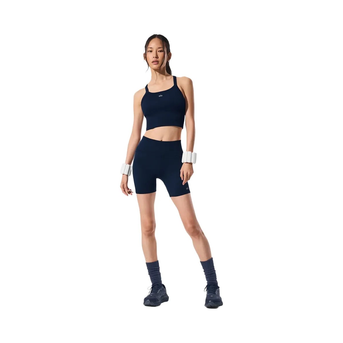 Alo Women's Seamless Ribbed Favorite Bra Tank - Navy - HypeFly India View 3