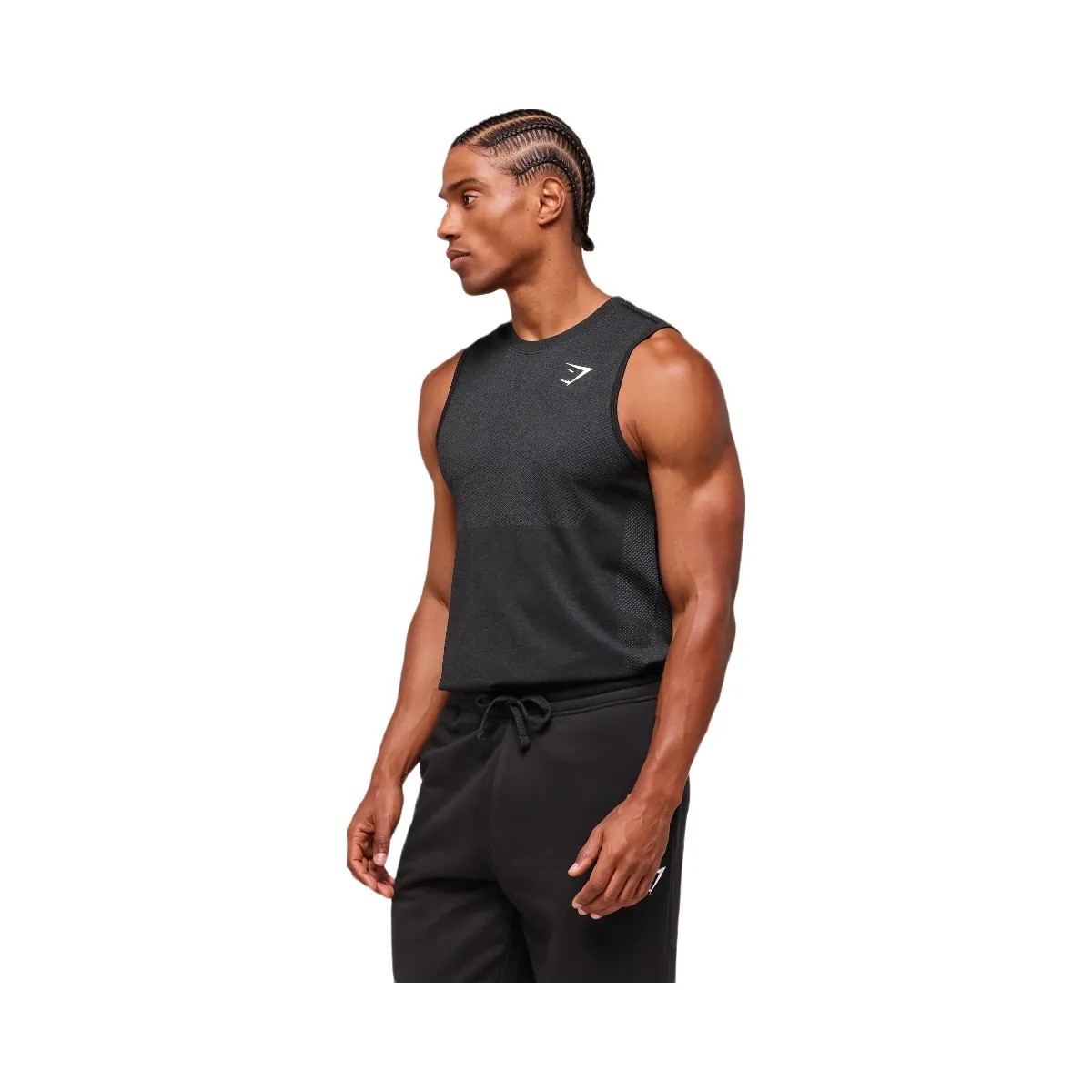 Gymshark Vital Tank - Black/Silhouette Grey - HypeFly India View 5