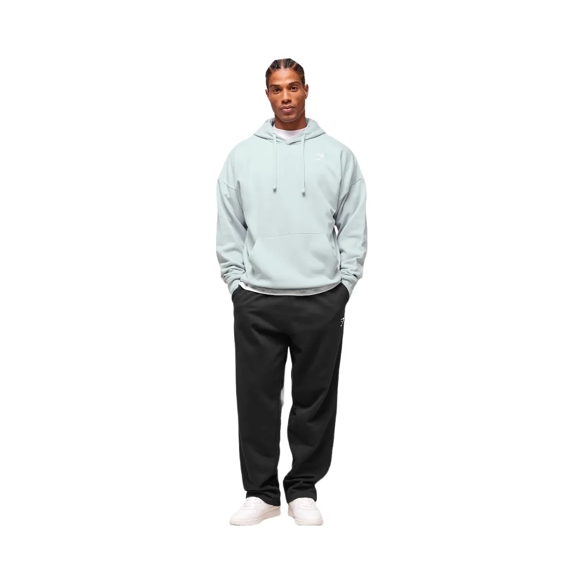 Gymshark Crest Oversized Hoodie - Smoke Blue - HypeFly India View 5