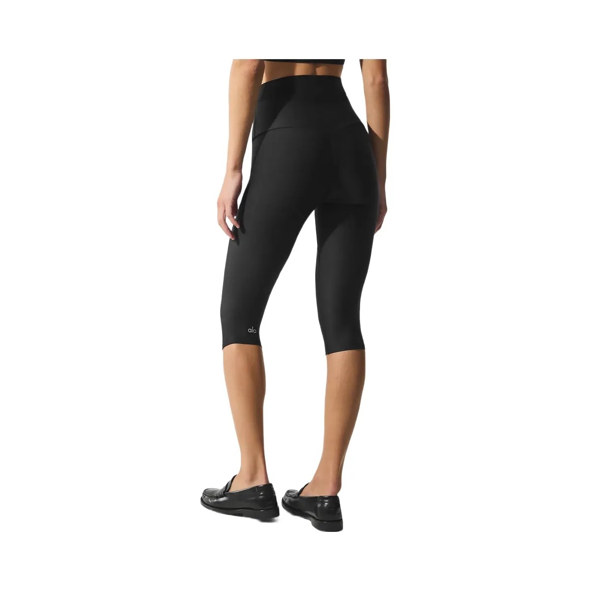 Alo Women's Airlift Mesh High-Waist Divine Capri - Black - HypeFly India View 2