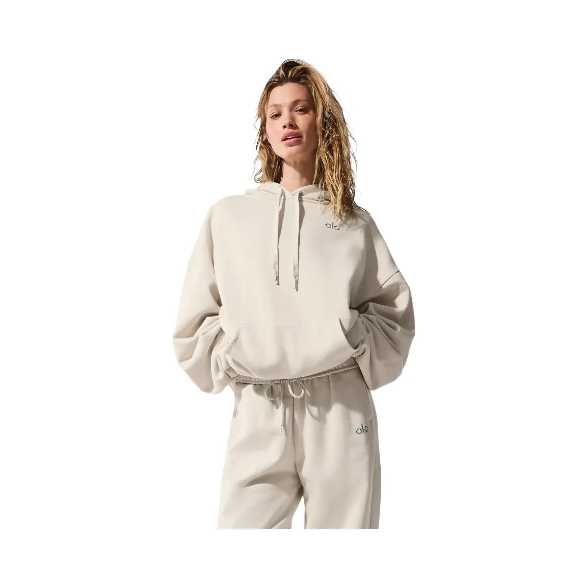 Alo Women's Accolade Hoodie - Bone - HypeFly India View 1