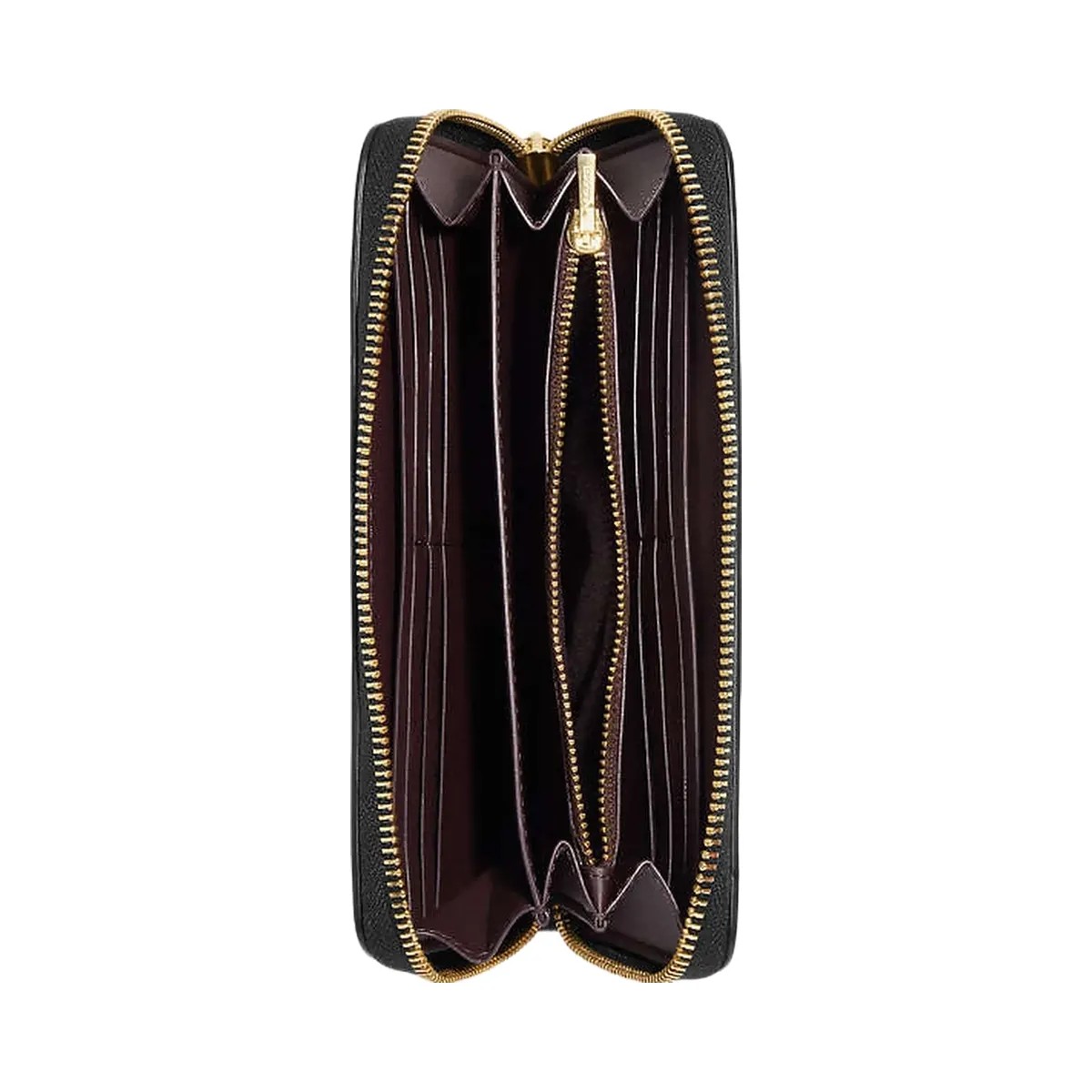 Coach Boxed Long Zip Around Wallet In Signature Leather Gold-Black - HypeFly India View 3