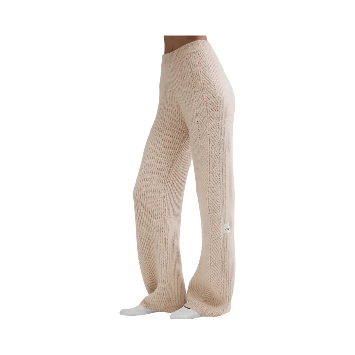 Alo Women's Winter Magic Cashmere Wide Leg Pant - Birch Heather - HypeFly India View 1