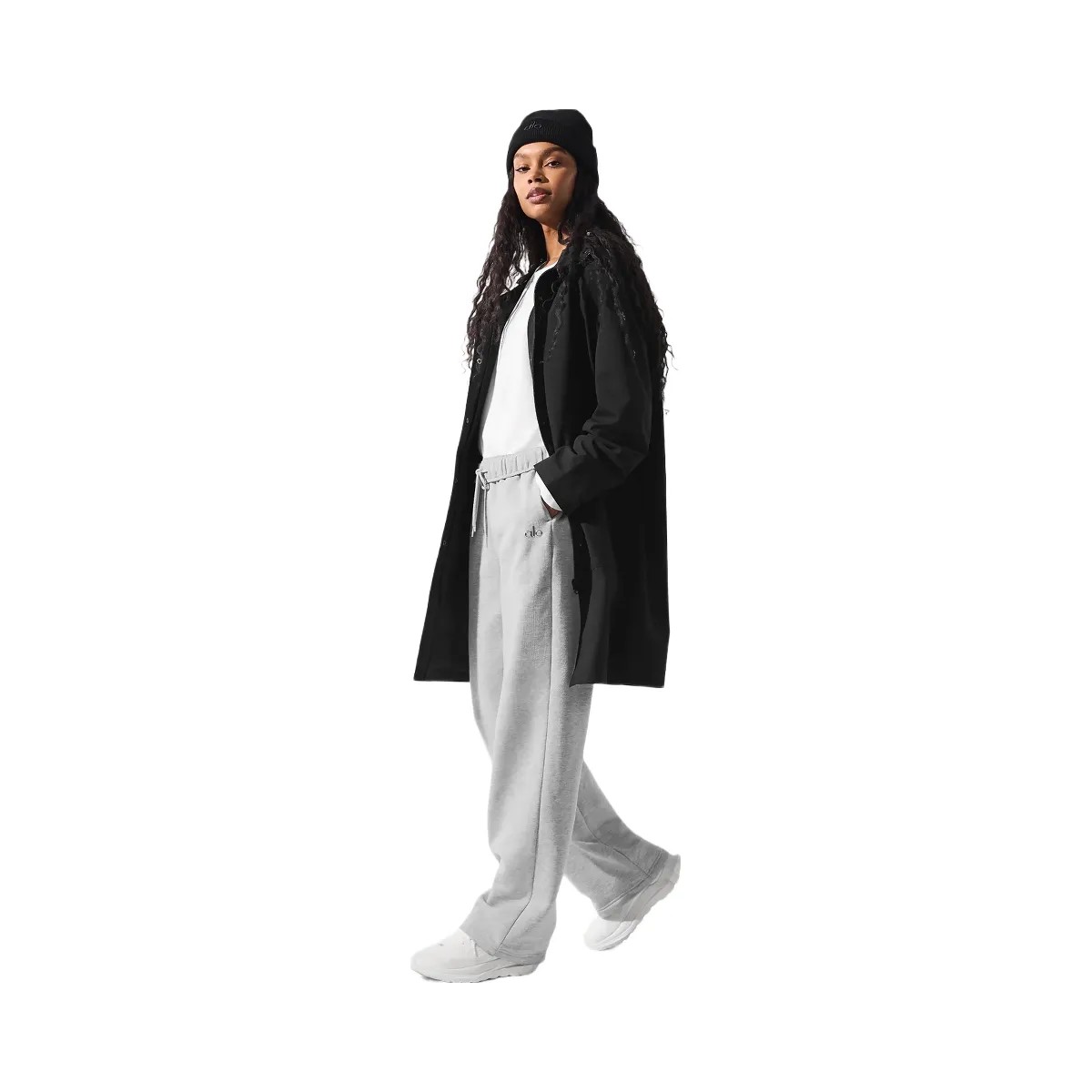 Alo Women's Rain Or Shine Long Coat - Black - HypeFly India View 4