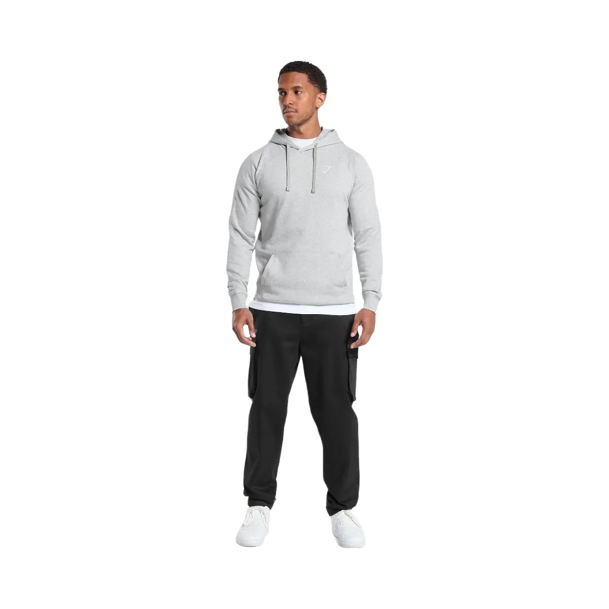 Gymshark Crest Hoodie - Light Grey Marl - HypeFly India View 4