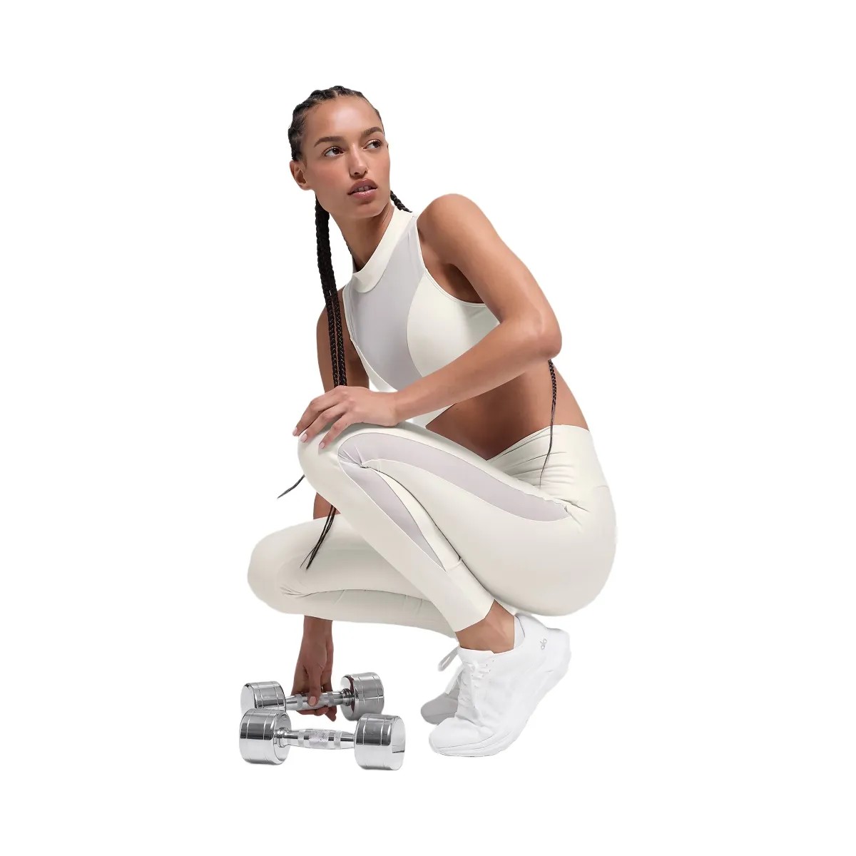 Alo Women's Airlift High-Waist Mesh Infatuation Legging - Ivory - HypeFly India View 4