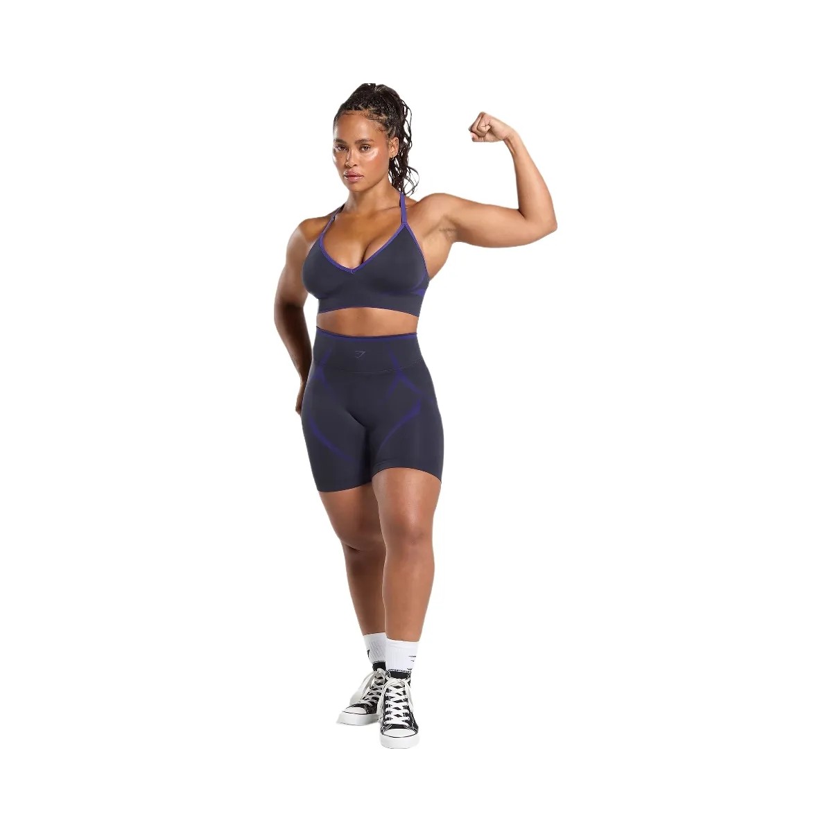 Gymshark Apex Lift Seamless Sports Bra - Heavy Blue/Cobalt Purple - HypeFly India View 3