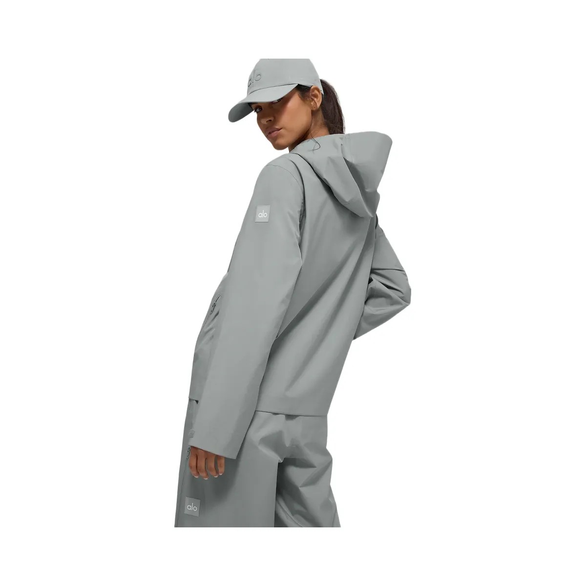Alo Women's Alpha Shell Jacket - Lunar Grey - HypeFly India View 3