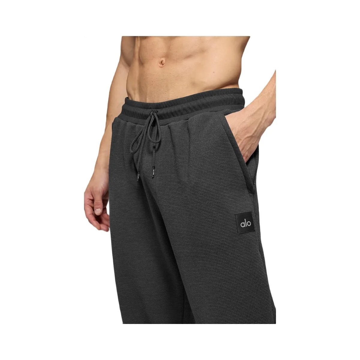 Alo Men's Waffle Lounge Jogger - Anthracite - HypeFly India View 2