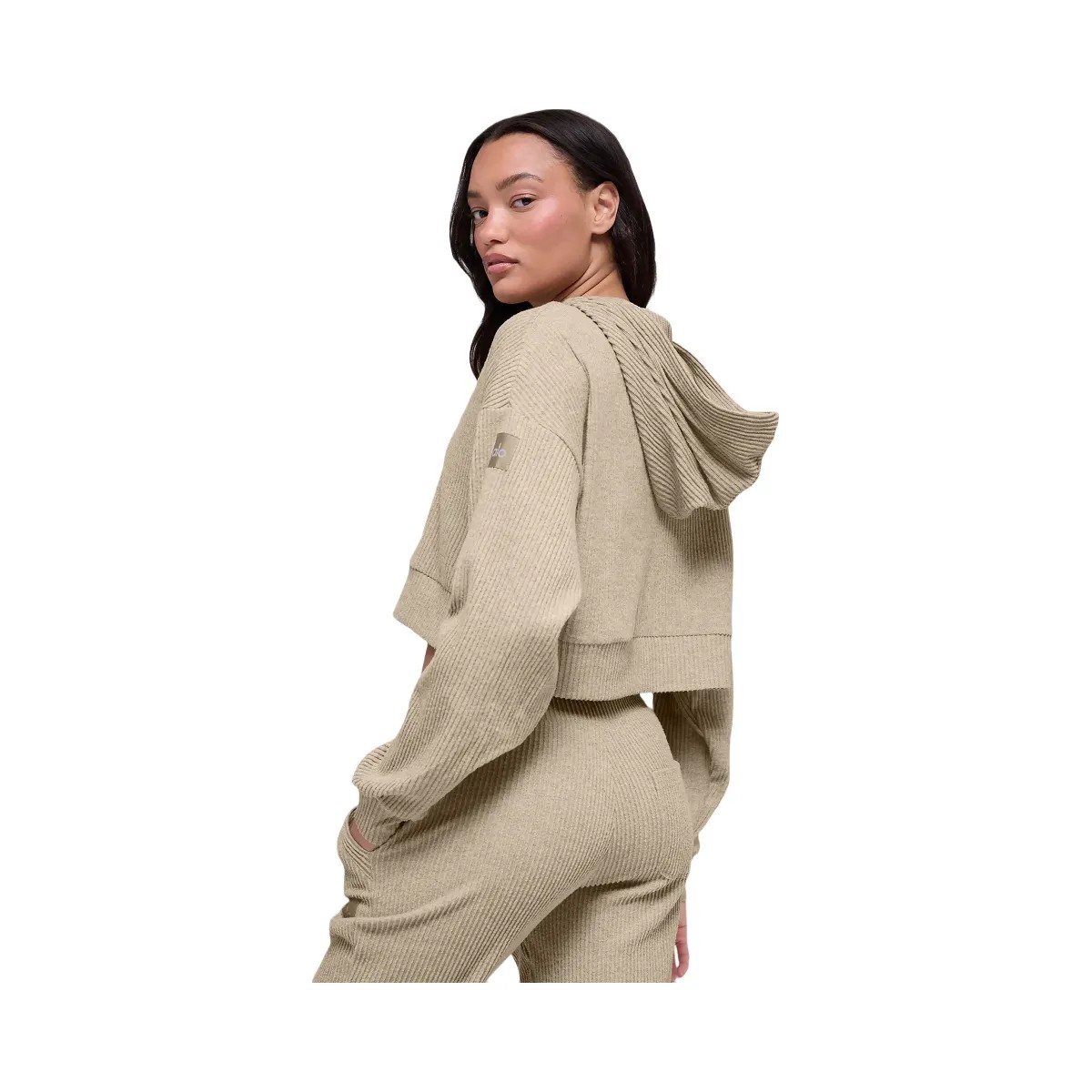 Alo Women's Muse Hoodie - Gravel Heather - HypeFly India View 2