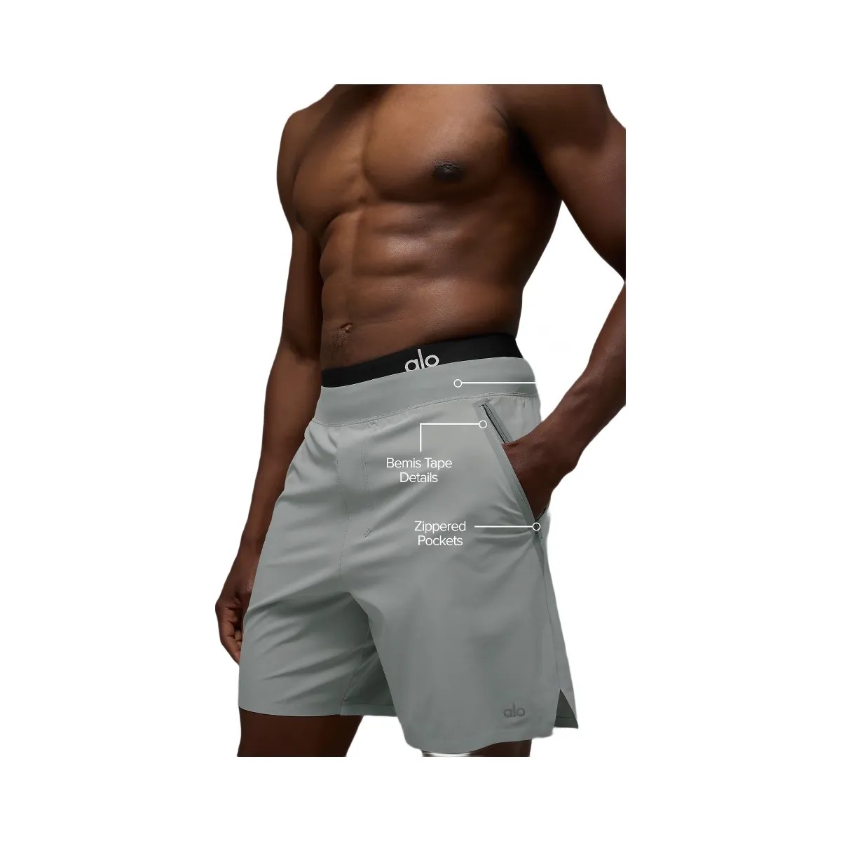 Alo Men's 7" Repetition Pro Short - Lunar Grey - HypeFly India View 2