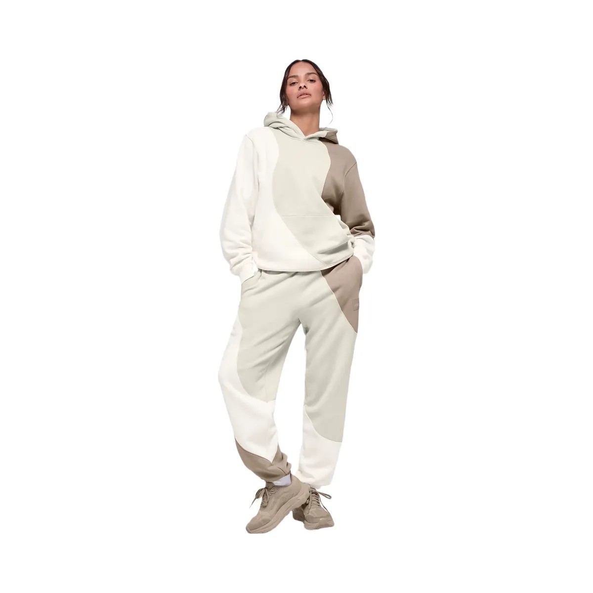 Alo Women's Make Waves Hoodie - Ivory/Bone/Gravel - HypeFly India View 1