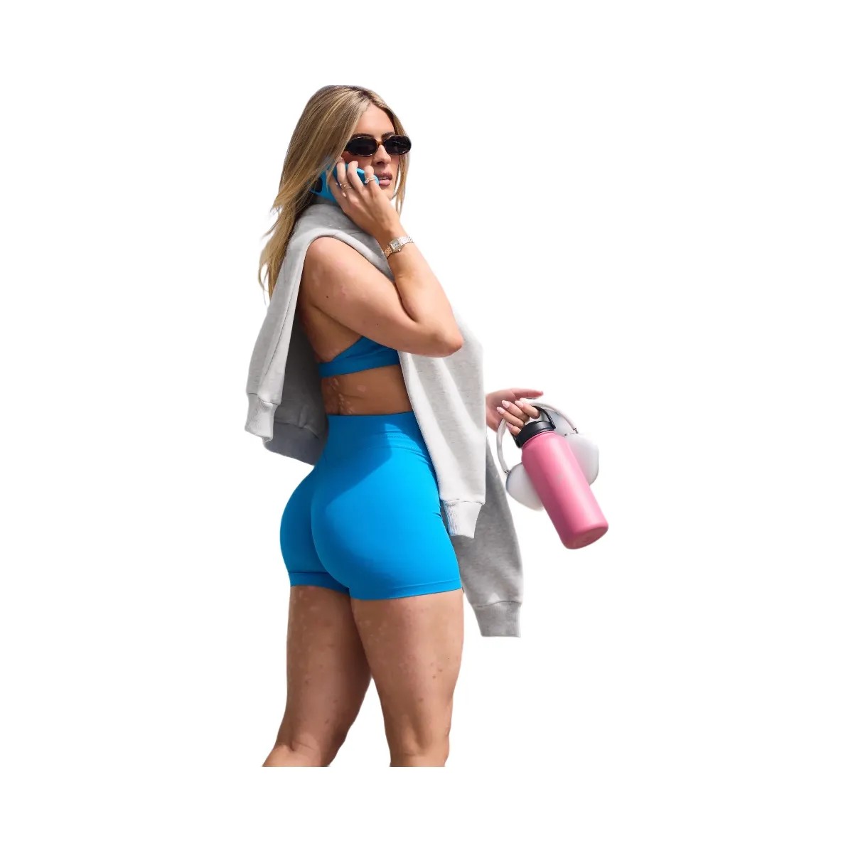 Gymshark Whitney Shorts - Active Blue - HypeFly India View 4