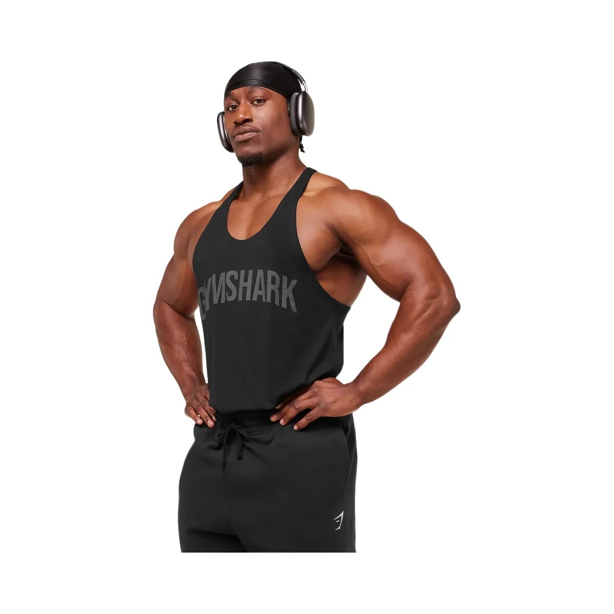 Gymshark Power Stringer - Black/Asphalt Grey - HypeFly India View 6