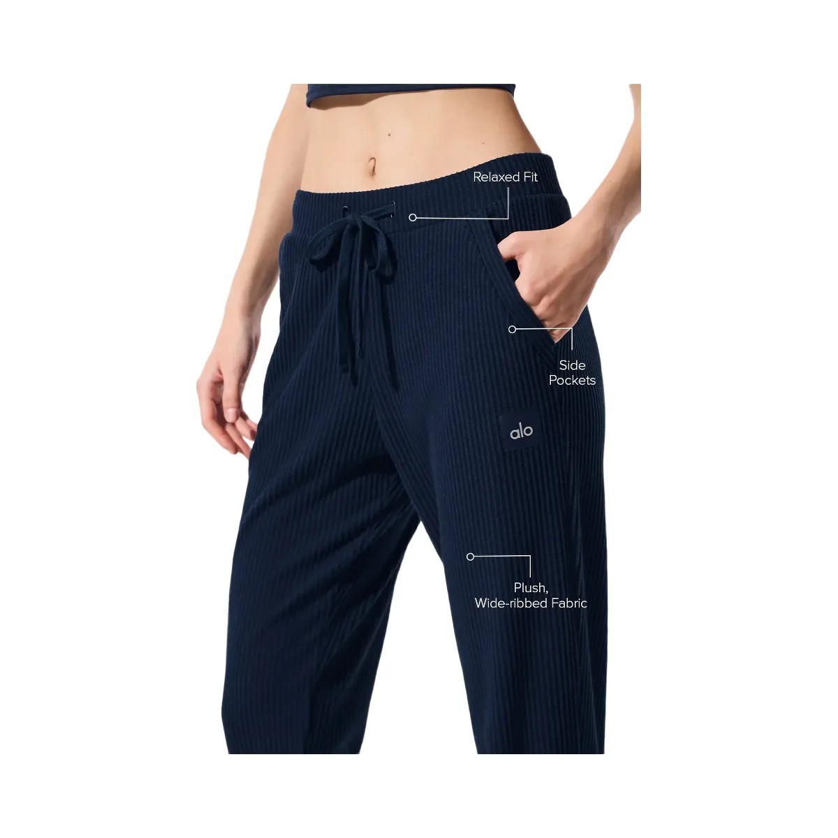 Alo Women's Muse Sweatpant - Navy - HypeFly India View 2