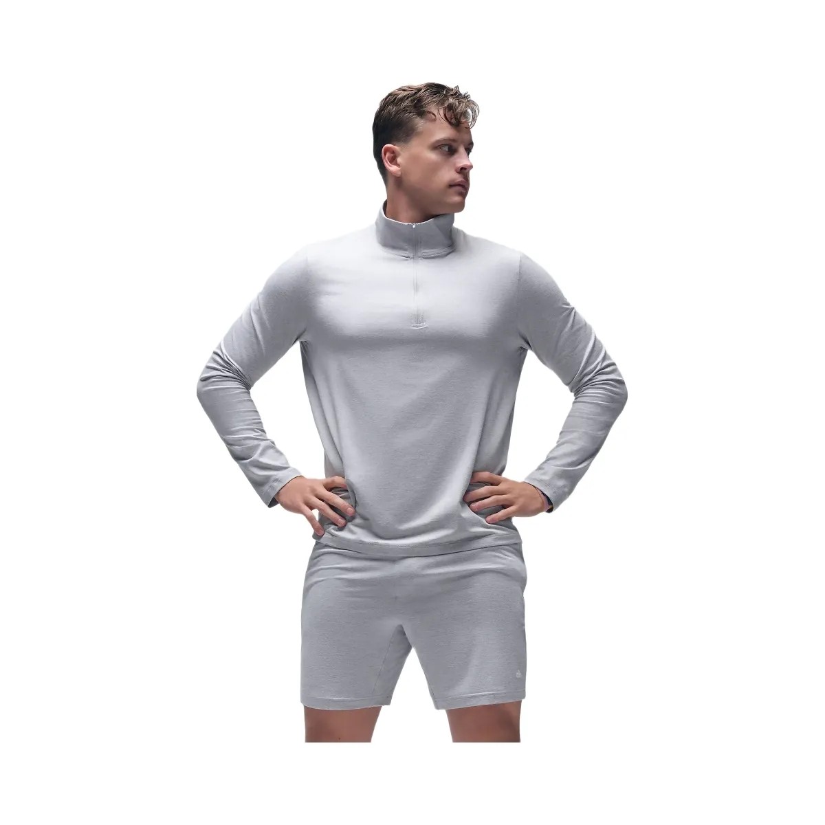 Alo Men's 7" Conquer React Performance Short - Athletic Heather Grey - HypeFly India View 5