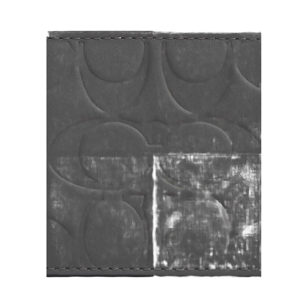 Coach Compact Billfold Wallet In Signature Leather Embossed Leather-Charcoal - HypeFly India View 3
