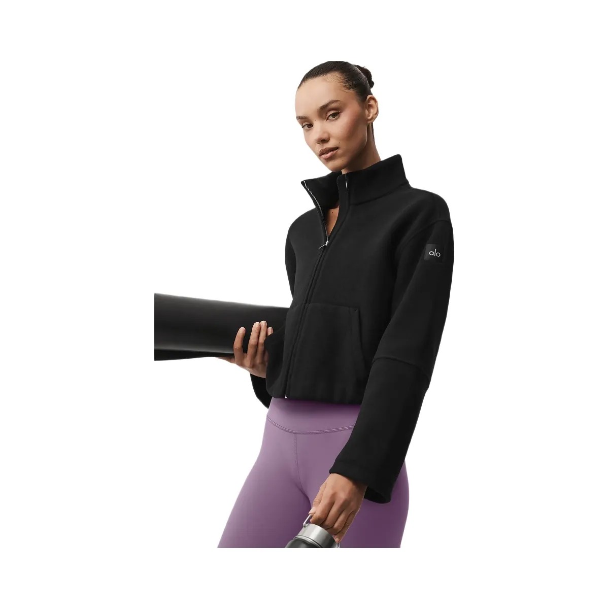 Alo Women's Double Face Wool City Girl Jacket - Black - HypeFly India View 6