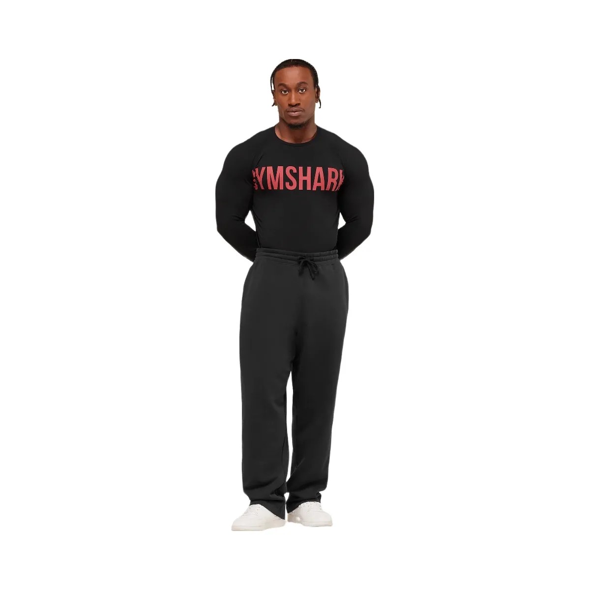 Gymshark Prime Long Sleeve T-Shirt - Black/Vivid Red - HypeFly India View 5
