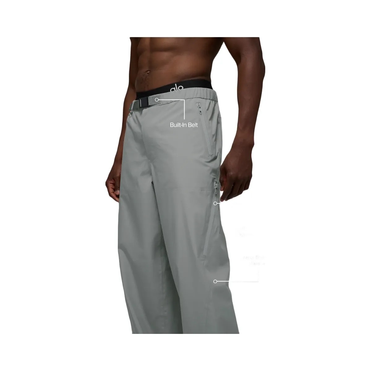 Alo Men's Alpha Shell Pant - Lunar Grey - HypeFly India View 2