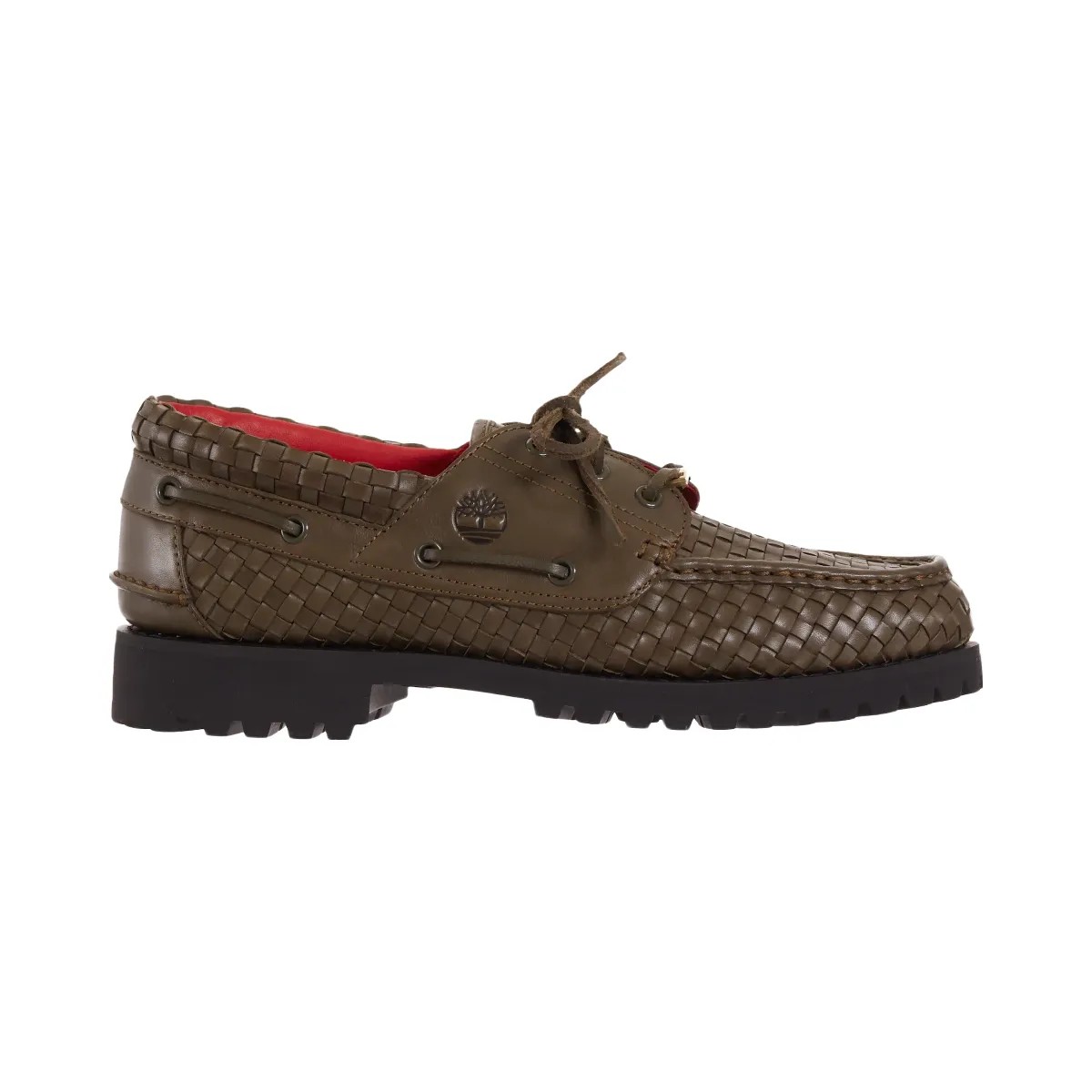 Timberland Woven Leather 3-Eye Lug Supreme Olive - HypeFly India View 1