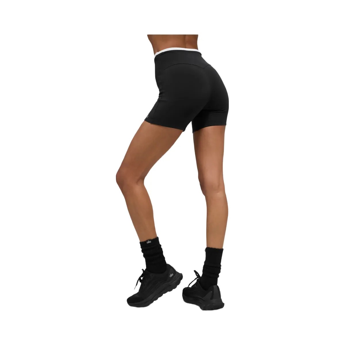 Alo Women's 5" Airbrush Double Up Short - Black/White - HypeFly India View 3