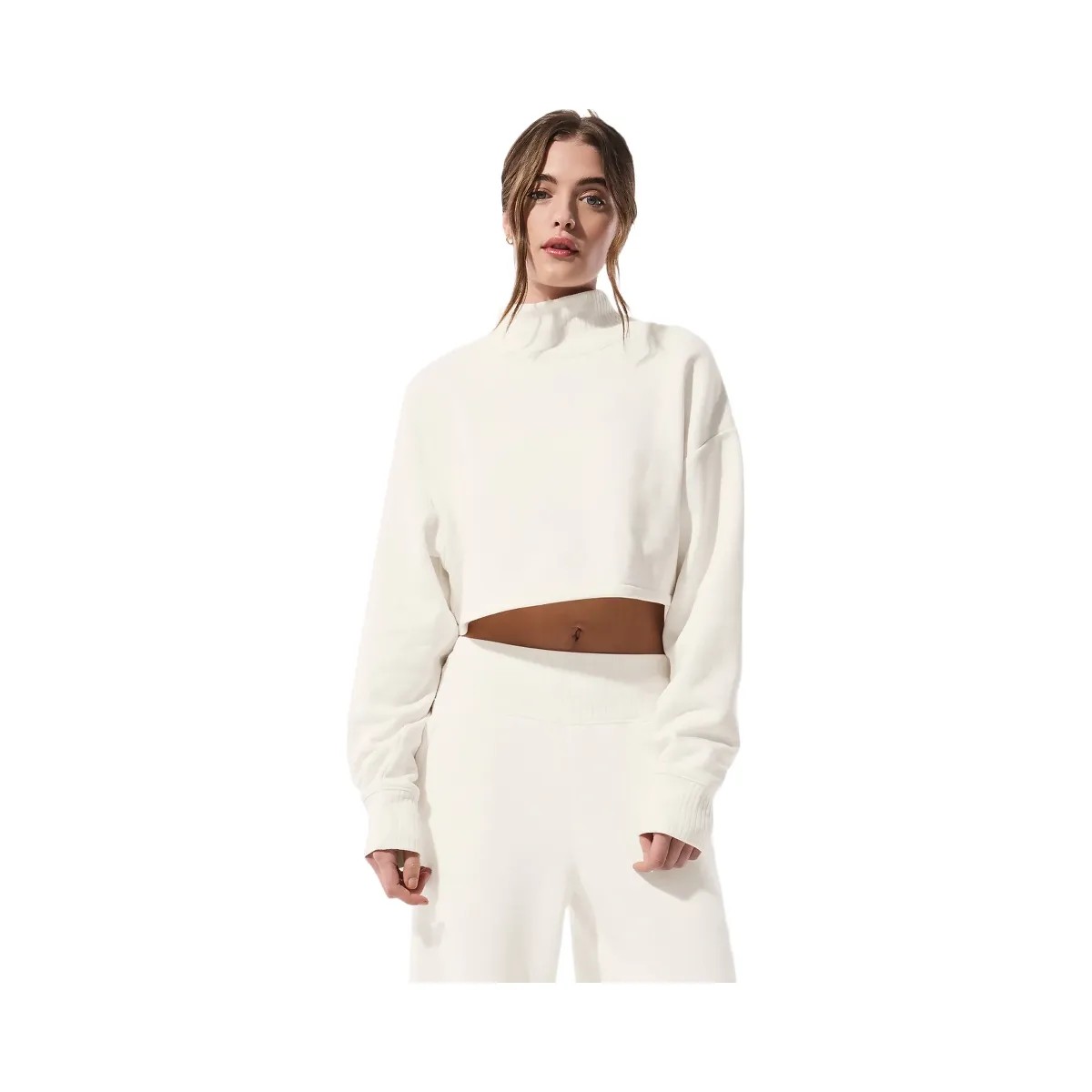 Alo Women's Cropped Serenity Coverup - Ivory - HypeFly India View 1