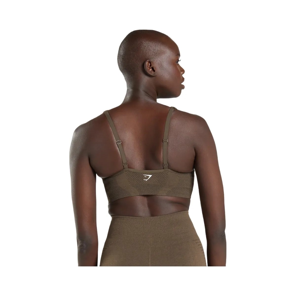 Gymshark Vital V Neck Sports Bra - Espresso Marl - HypeFly India View 2