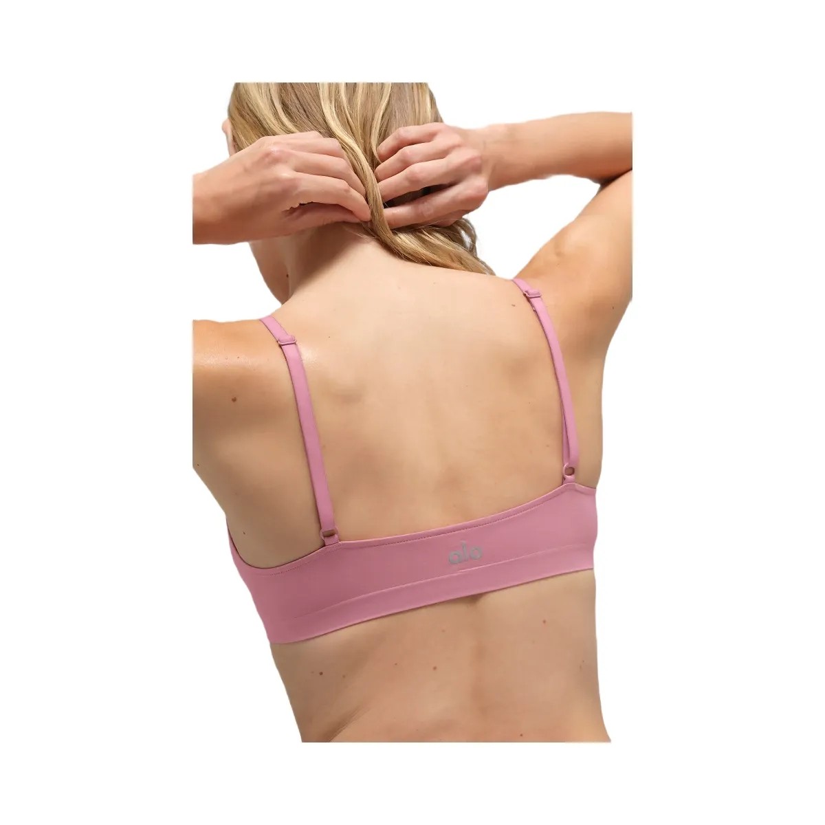 Alo Women's Sheer Glow Bra - Pink Wild Rose - HypeFly India View 2