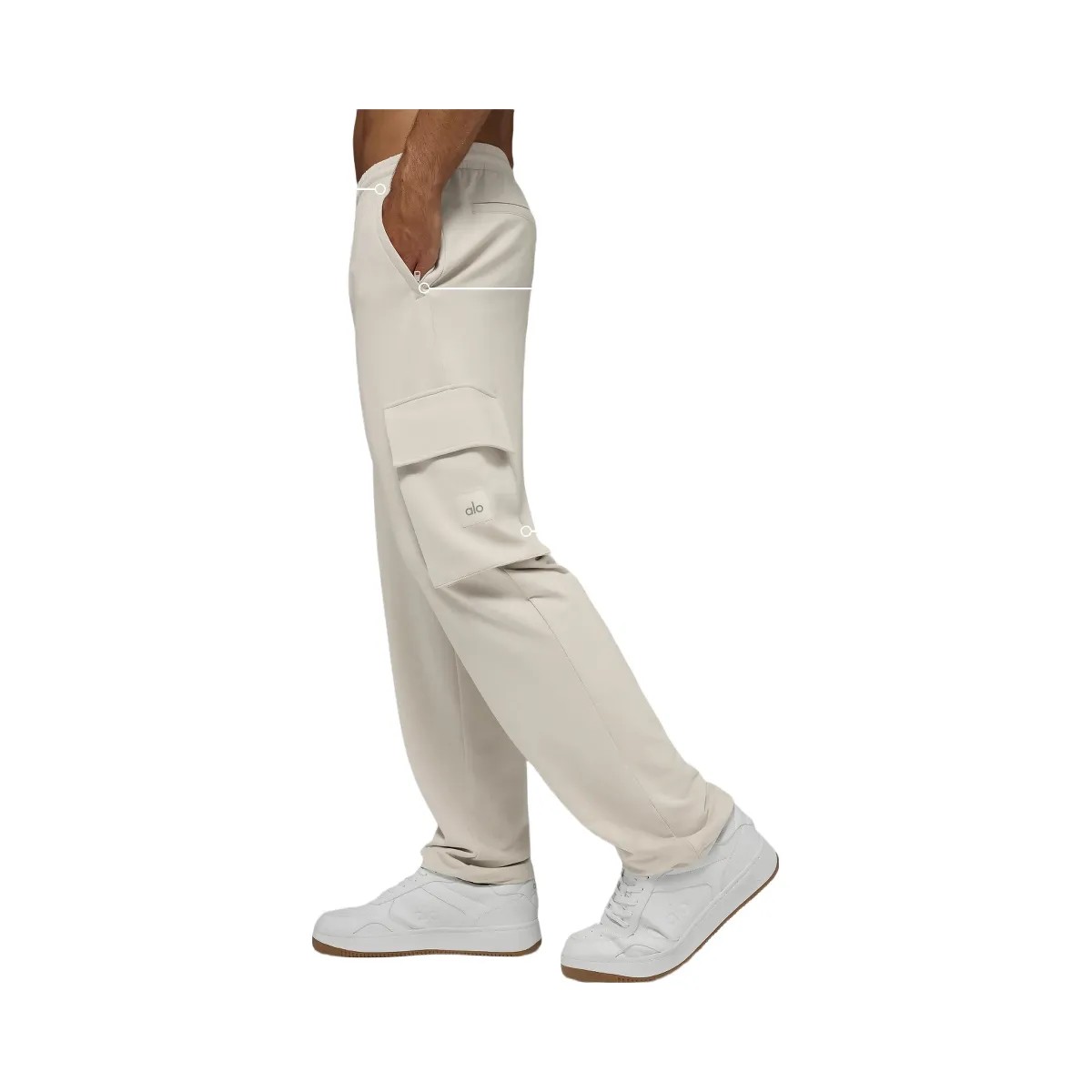 Alo Men's Double Take Cargo Pant - Bone - HypeFly India View 2