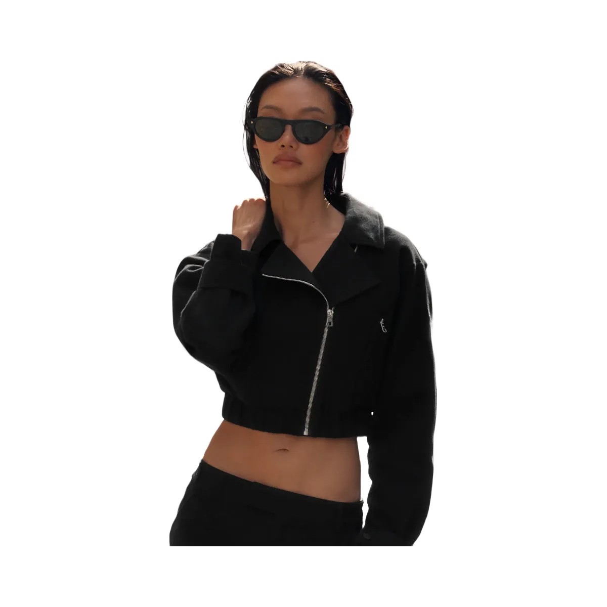 Alo Women's Cropped Cosmopolitan Jacket - Black - HypeFly India View 6