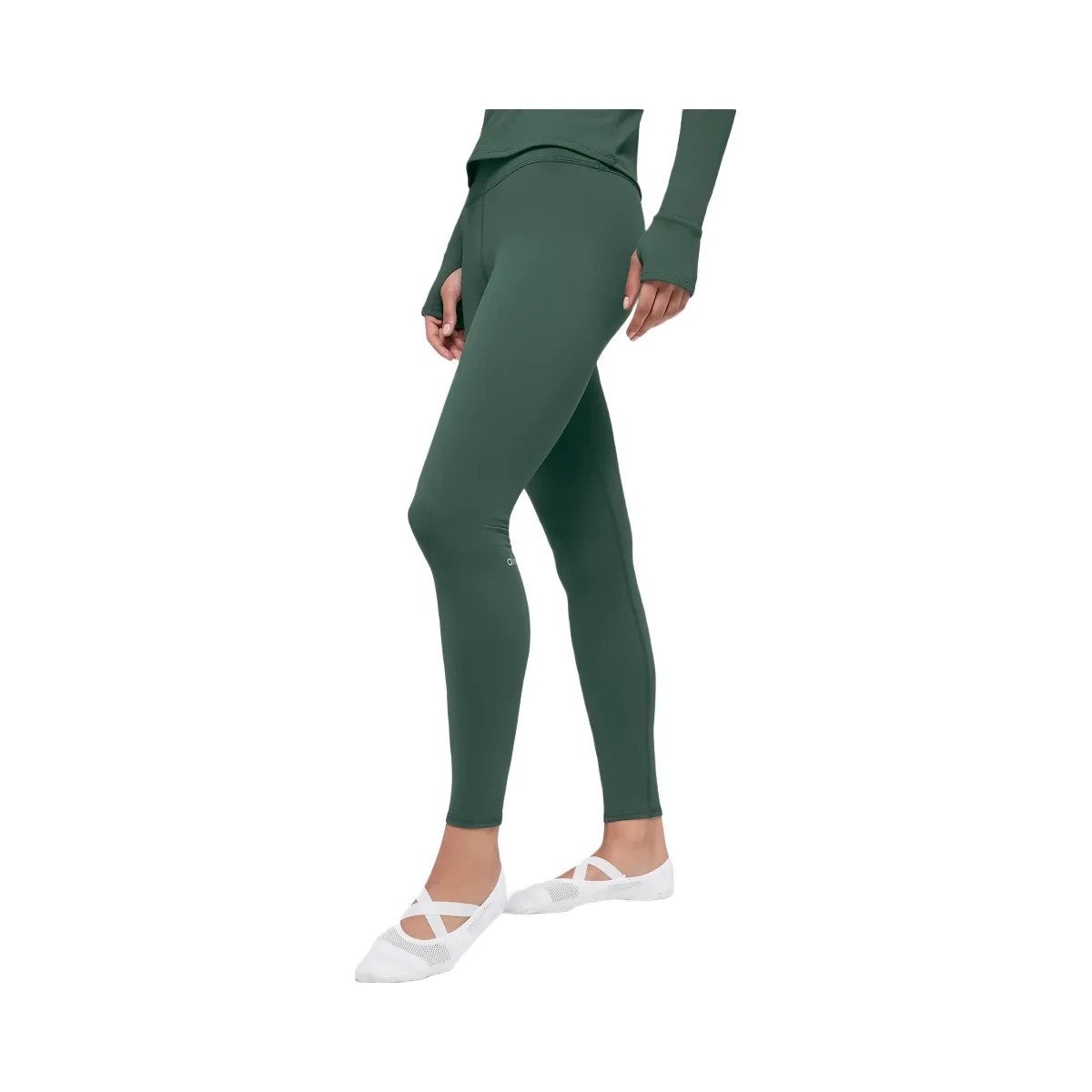 Alo Women's Airbrush Winter Warm High-Waist Nocturne Legging - Clover Green - HypeFly India View 1