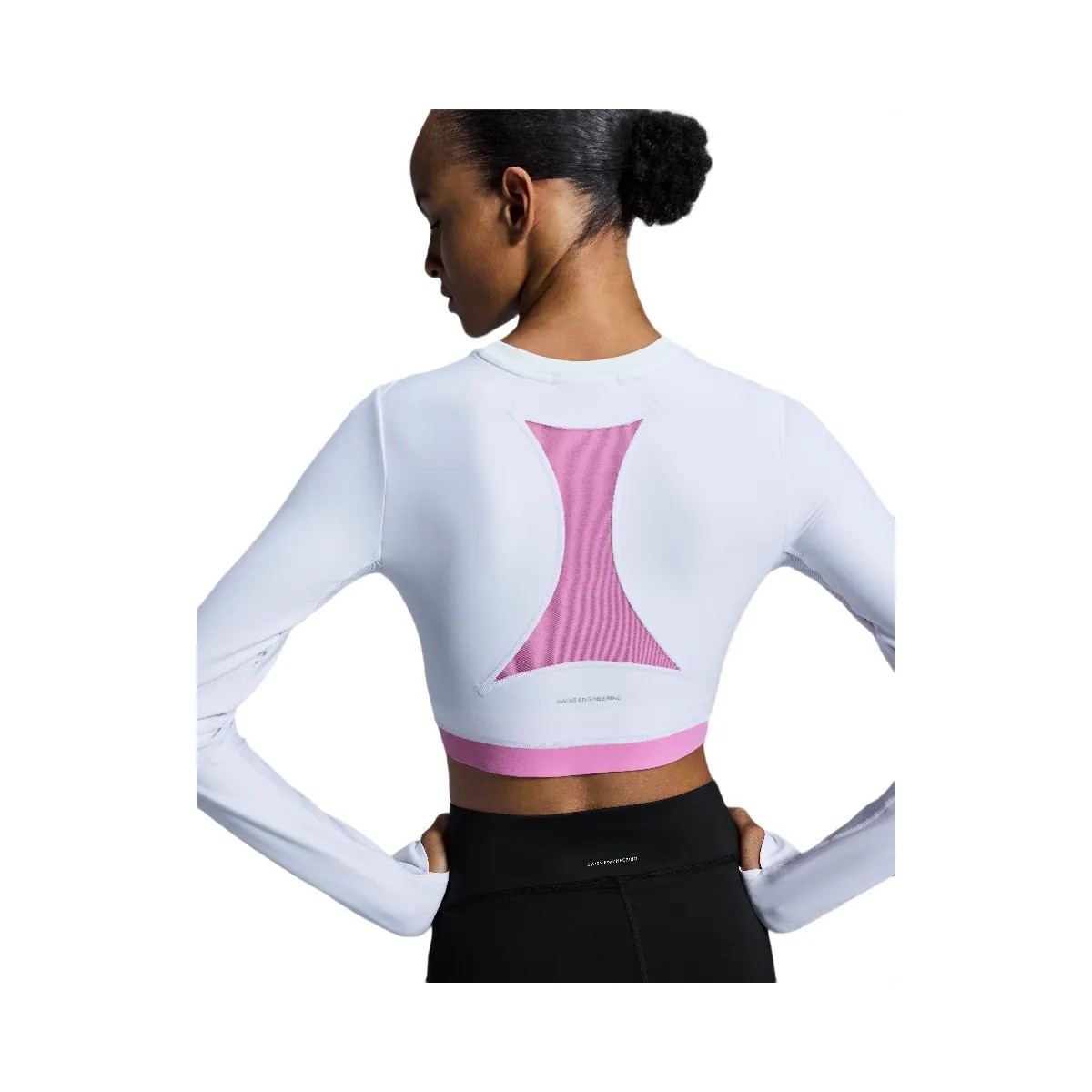 On Train Long Sleeve Crop White - HypeFly India View 4