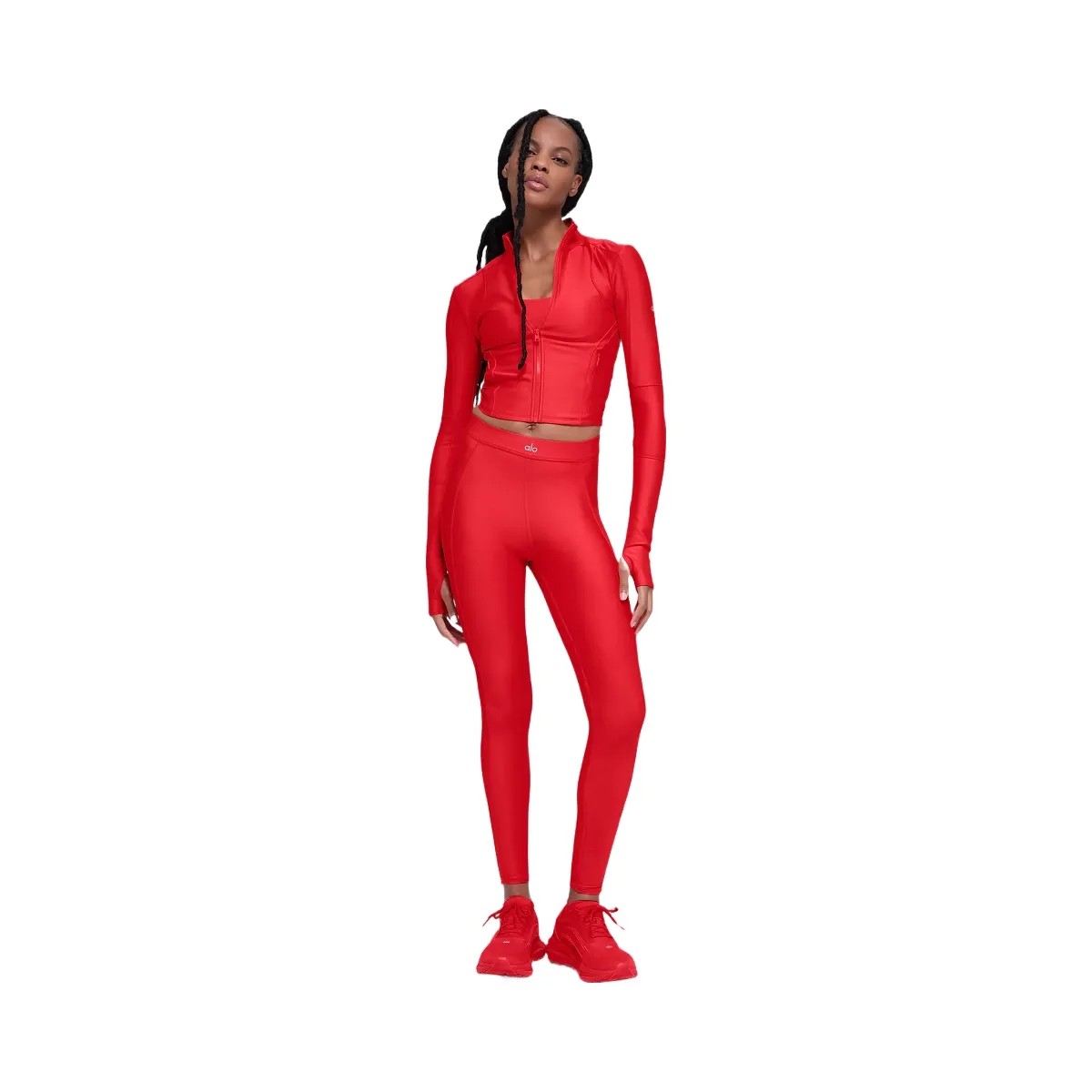 Alo Women's Airlift Ignite Zip Up Jacket - Bright Red - HypeFly India View 4