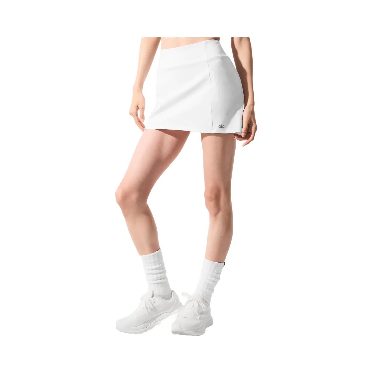 Alo Women's Airbrush High-Waist Good Form Tennis Skirt - White - HypeFly India View 1