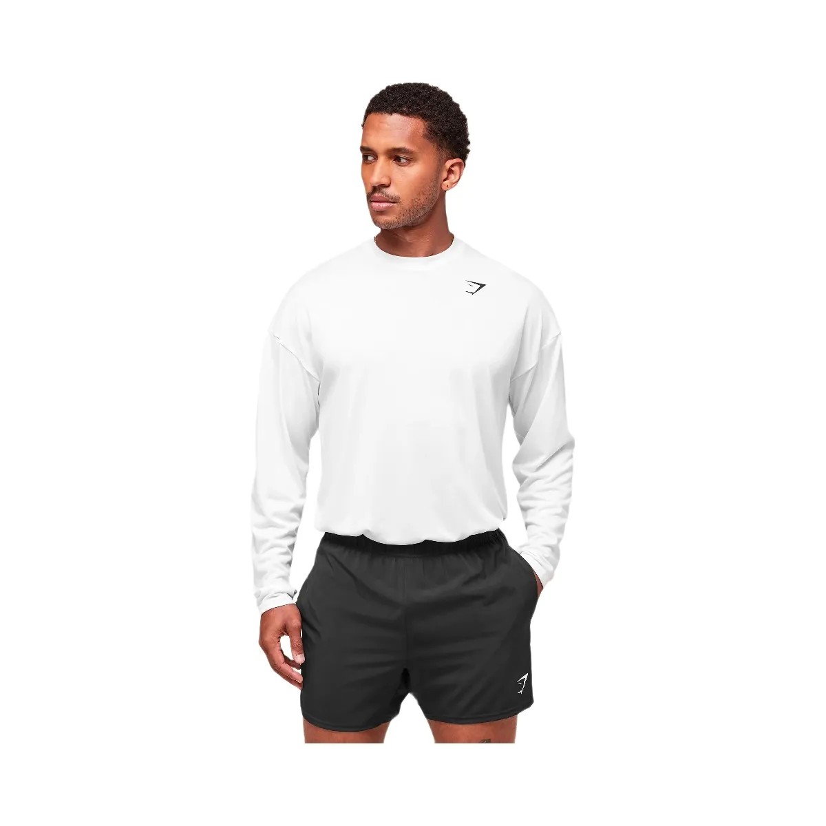 Gymshark Arrival Oversized Long Sleeve T-Shirt - White - HypeFly India View 3