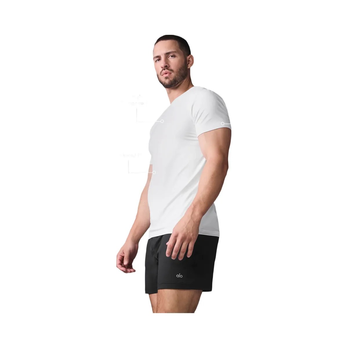 Alo Men's Conquer Reform Crewneck Short Sleeve - White - HypeFly India View 1