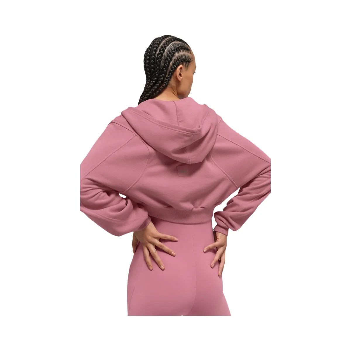 Alo Women's Sweet Escape Zip Up Hoodie - Pink Wild Rose - HypeFly India View 3
