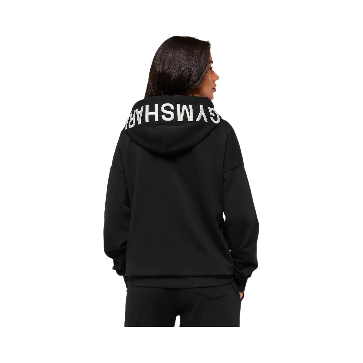 Gymshark Embroidered Zip Up Hoodie - Black - HypeFly India View 2