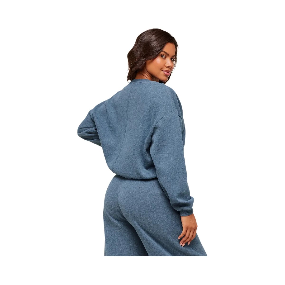 Gymshark Cosy Luxe Sweatshirt - Compound Blue Marl - HypeFly India View 2