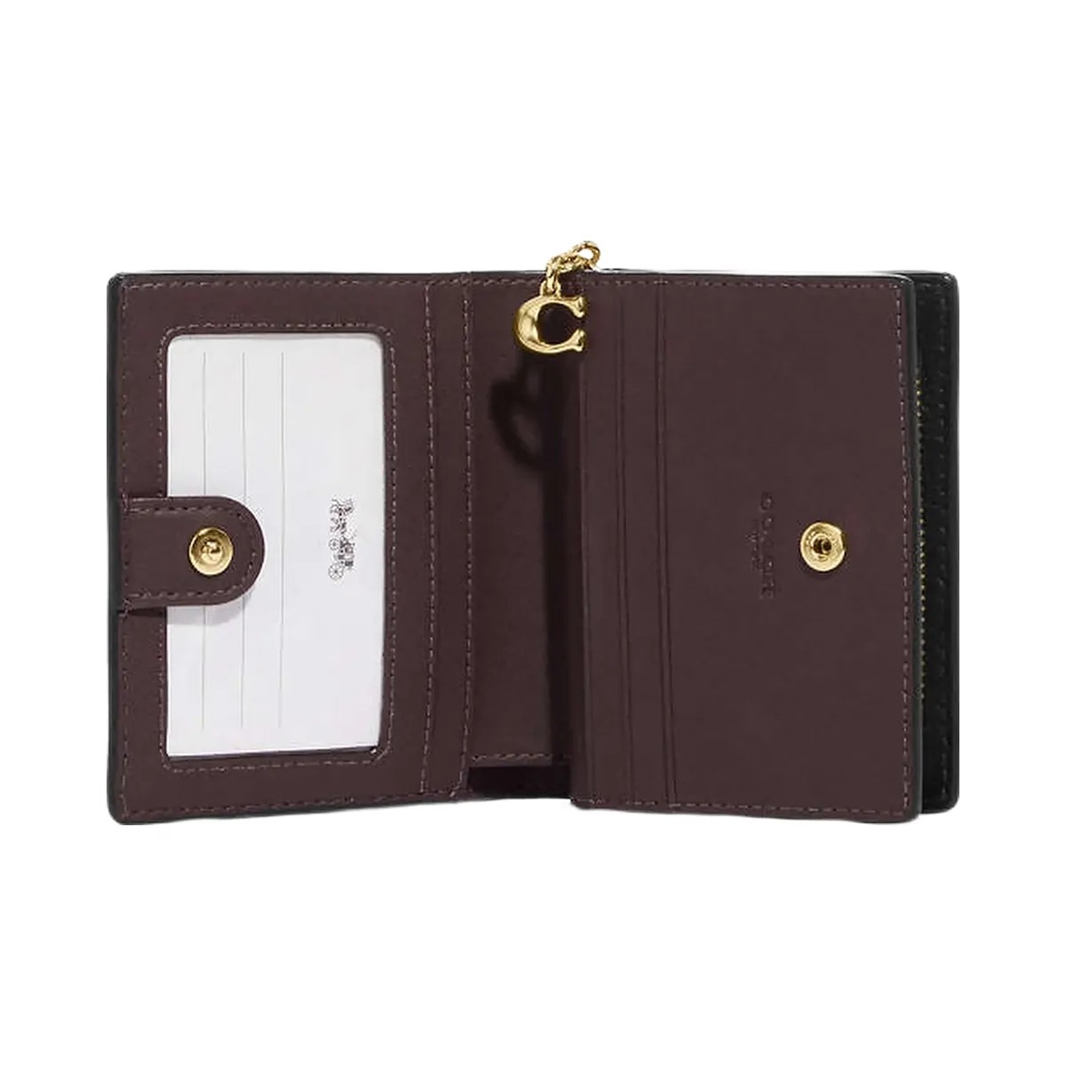 Coach Snap Wallet Embossed Crocodile-Gold-Black - HypeFly India View 2