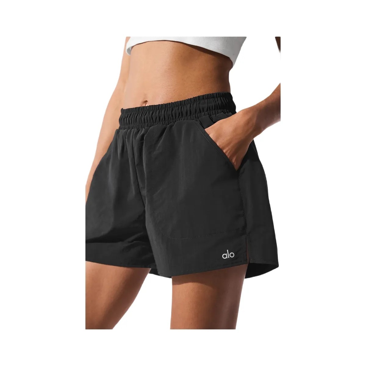 Alo Women's Alumni Short - Black - HypeFly India View 4