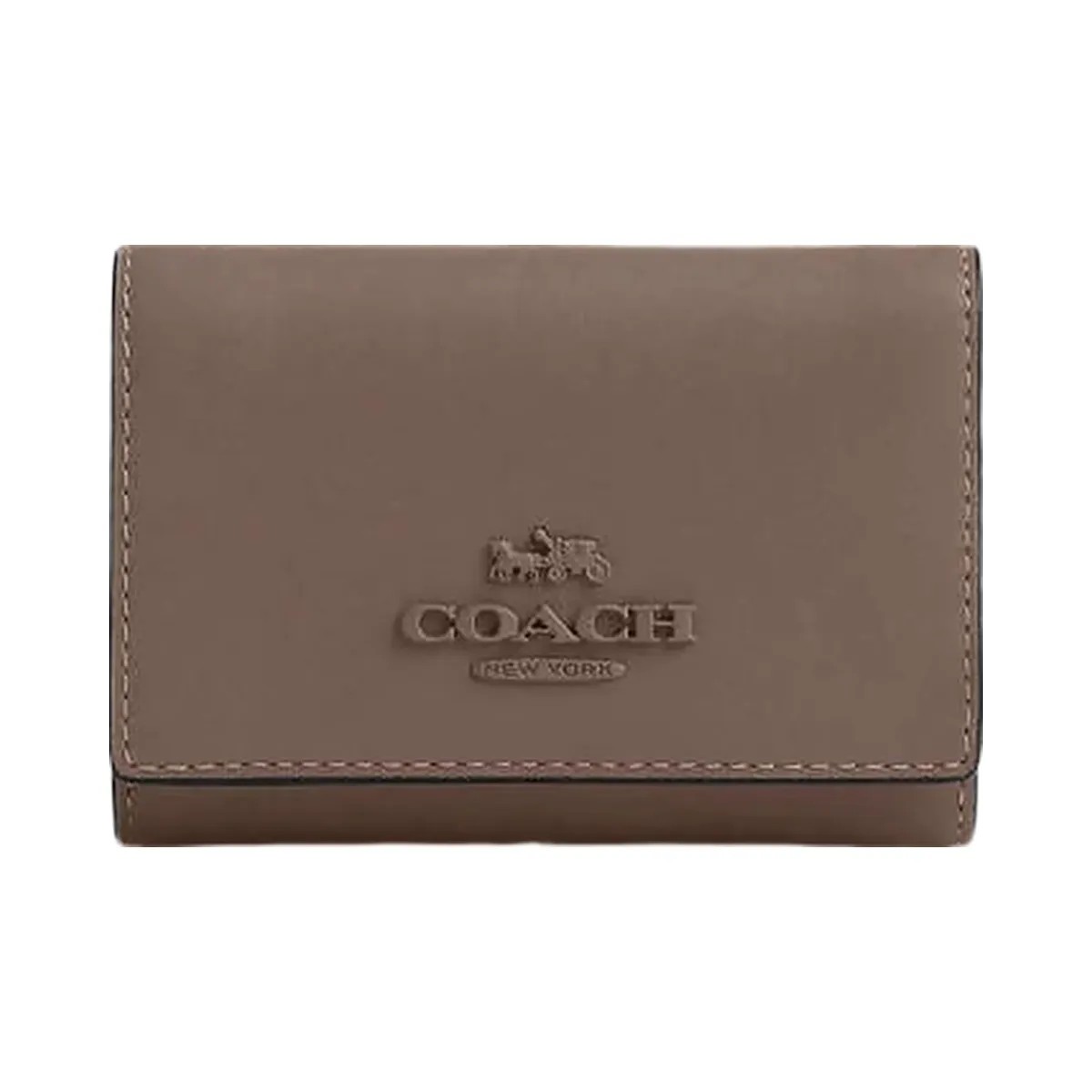 Coach Micro Wallet Leather-Gold-Dark Stone - HypeFly India View 4