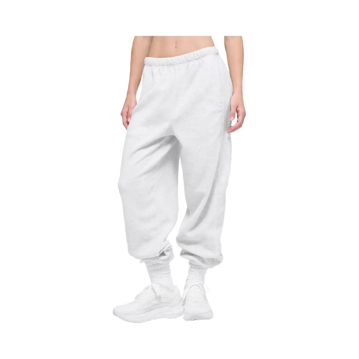 Alo Women's Polar Fleece High-Waist Retreat Jogger - White Heather Grey - HypeFly India View 1