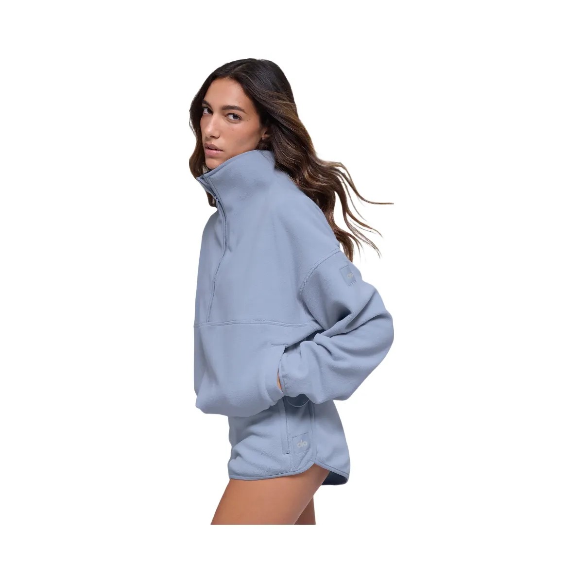 Alo Women's Polar Fleece Retreat Cover Up - Winter Frost - HypeFly India View 2