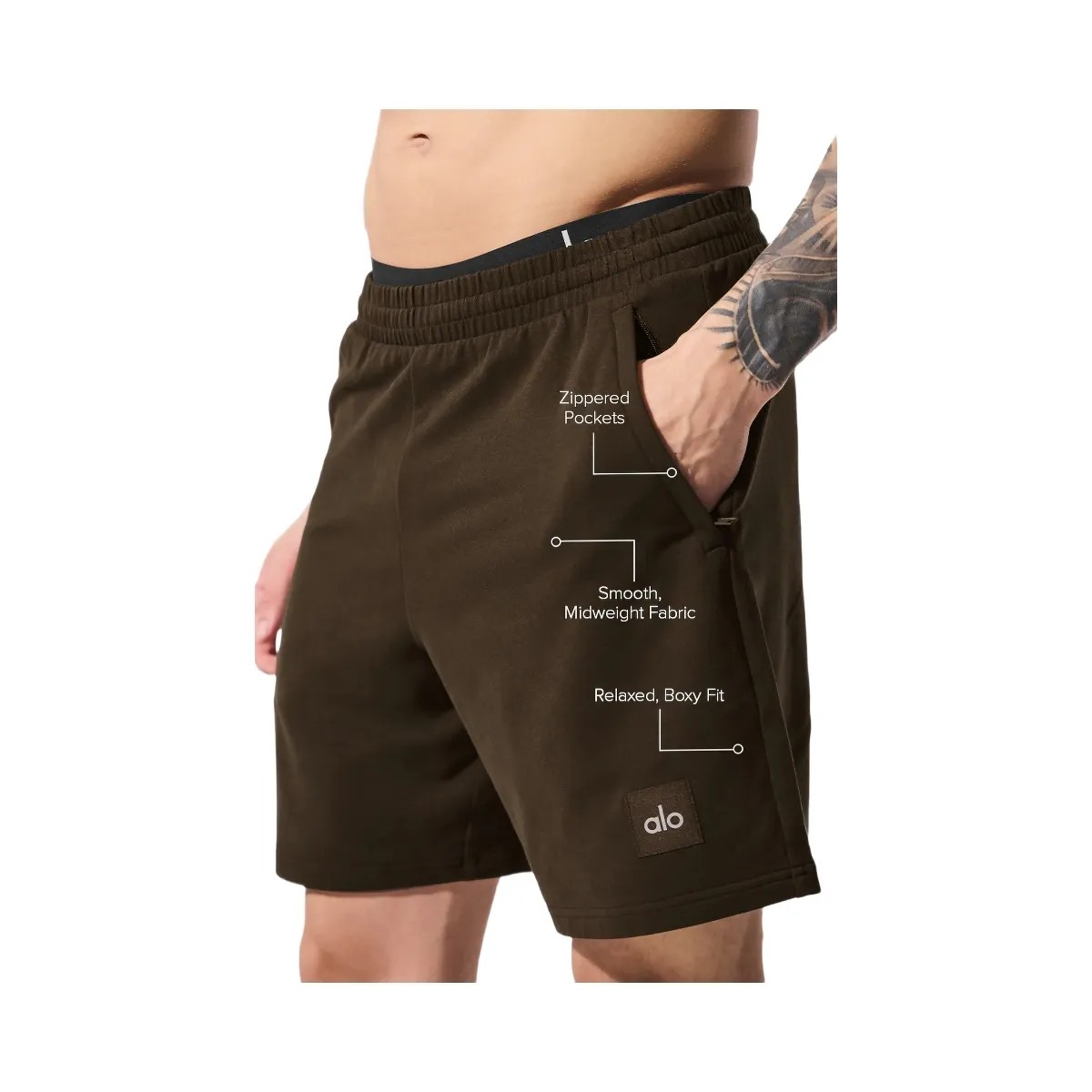 Alo Men's 7" Double Take Short - Espresso - HypeFly India View 3