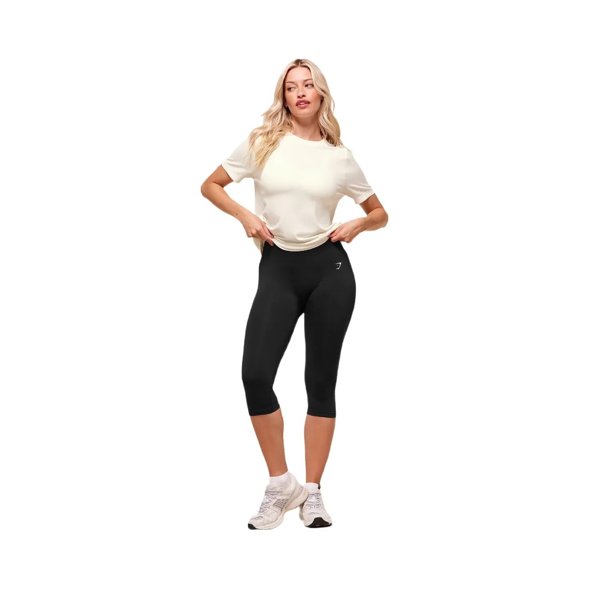 Gymshark Everyday Seamless T-Shirt - Soft White - HypeFly India View 5