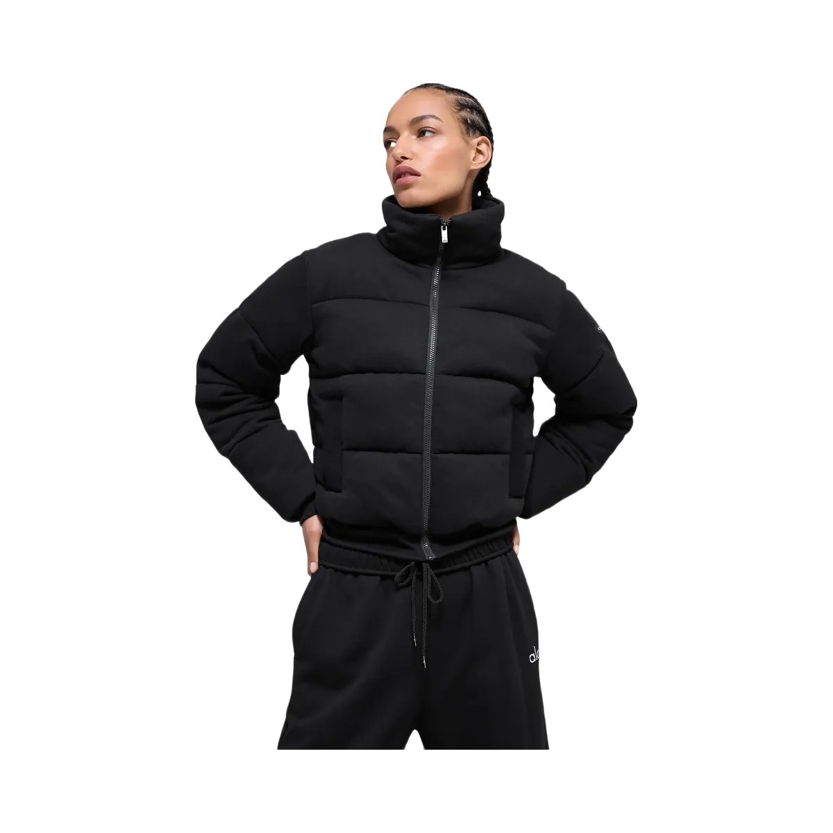 Alo Women's Sweatshirt Puffer - Black - HypeFly India View 3