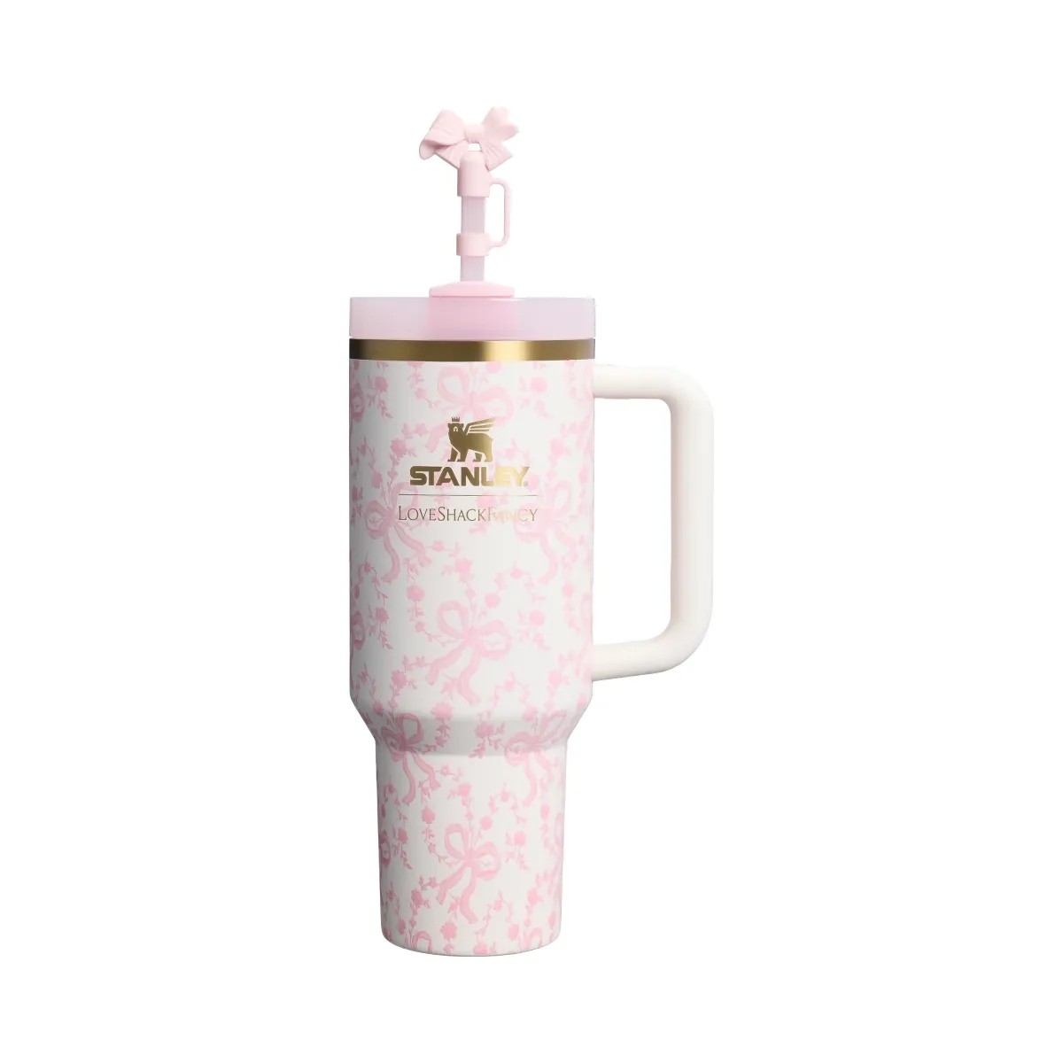 Stanley Stanley 1913 x LoveShackFancy Holiday Quencher H2.0 FlowState Tumbler (40OZ) Coquette Bow Chantilly - HypeFly India View 1