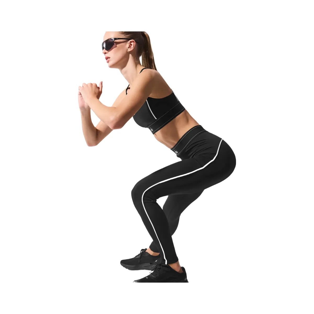 Alo Women's Airlift High-Waist Suit Up Legging - Black/White - HypeFly India View 4